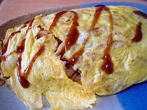 受験生のお夜食にも！　「オムソバ飯」　　　♪♪